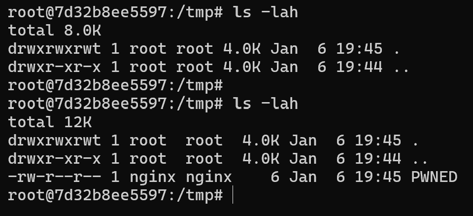 Command injection to create a file