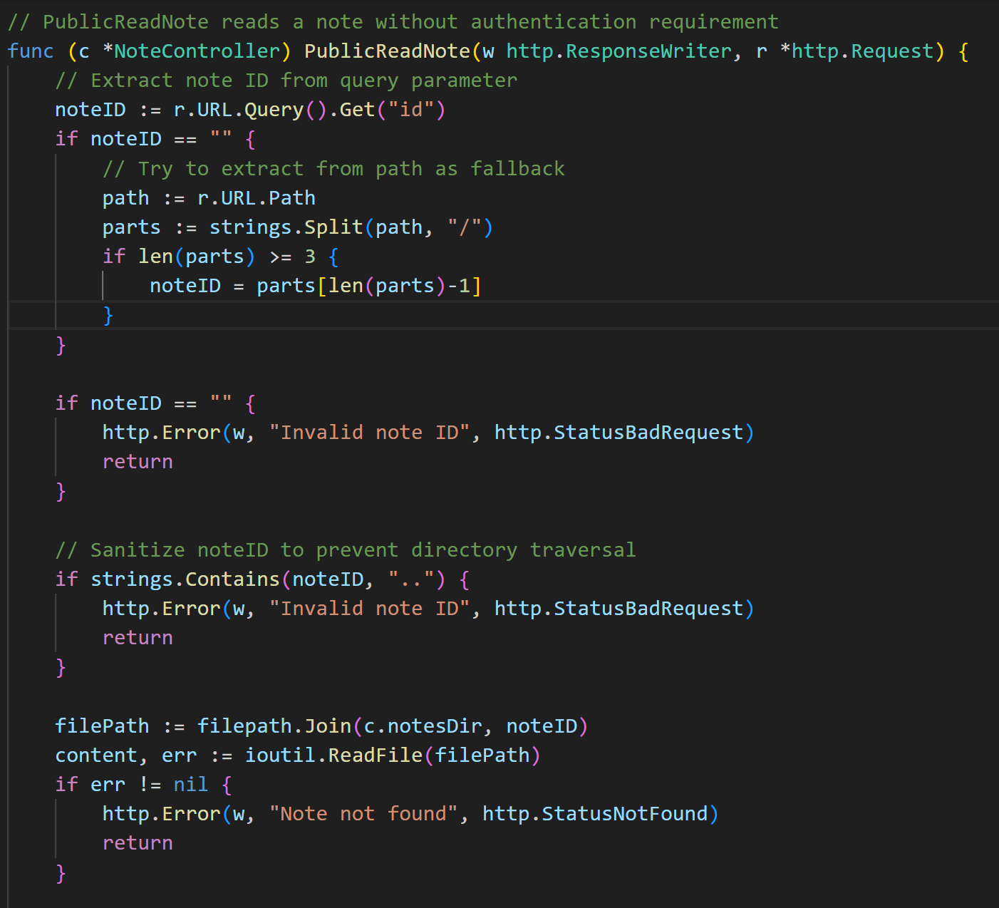 PublicReadNote Function
