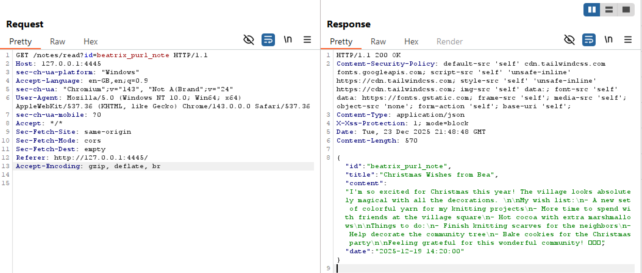 Public Read Note Request
