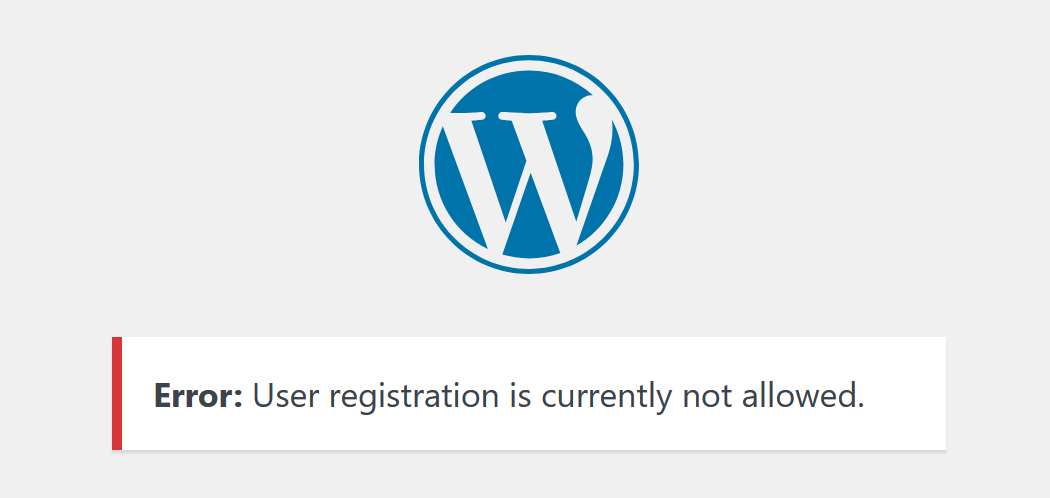 Registration Disabled