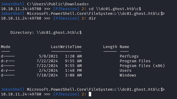 Accessing the Filesystem of the DC