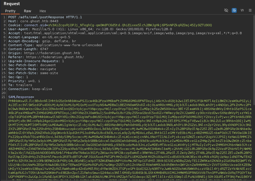 Intercepted SAML Request