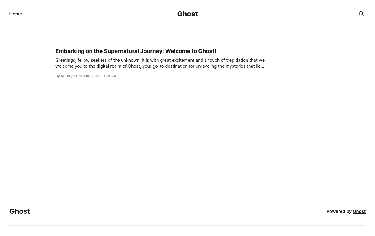 Ghost CMS Blog