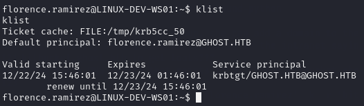 klist Kerberos Tickets