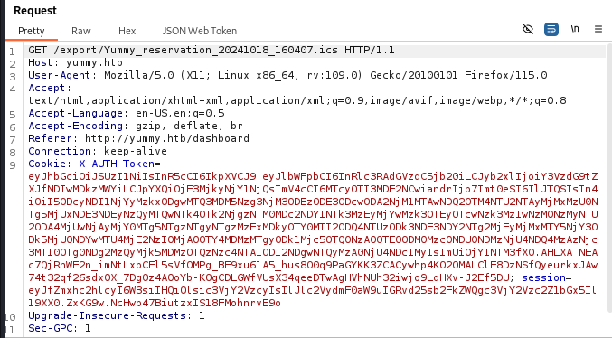 Save iCalendar /export Request