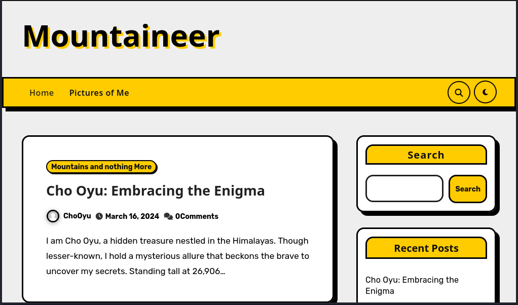 Mountaineer WordPress Site